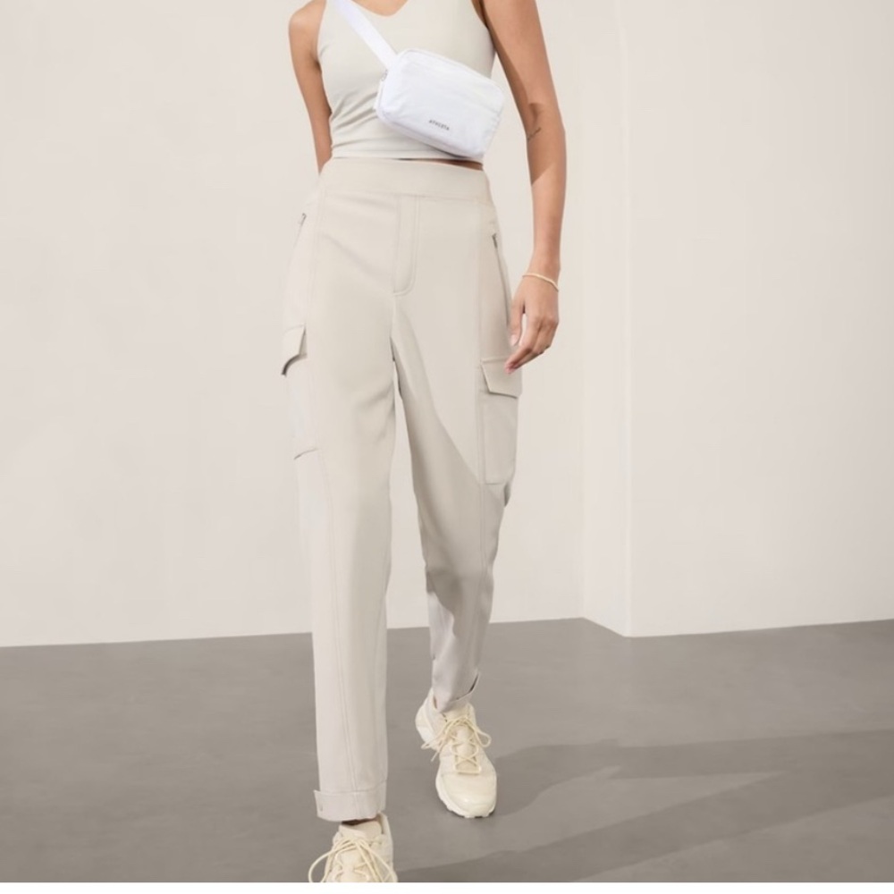 Athleta Cream Track Pants